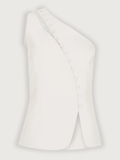 Ascent One-Shoulder Button Detail Top
