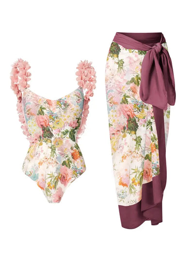 One-Piece Appliqué Sexy Bikini Swimsuit