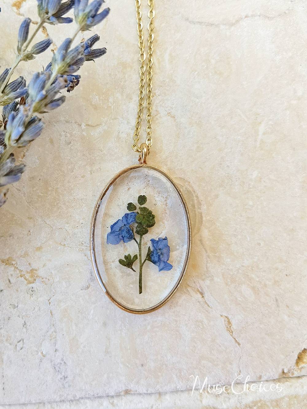 Resin Pressed Flower Necklaces - Colorful Mix Floral Set