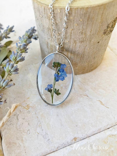 Resin Pressed Flower Necklaces - Colorful Mix Floral Set