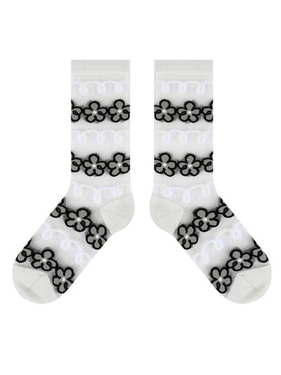 Adorable Printed Crystal Sheer Stockings