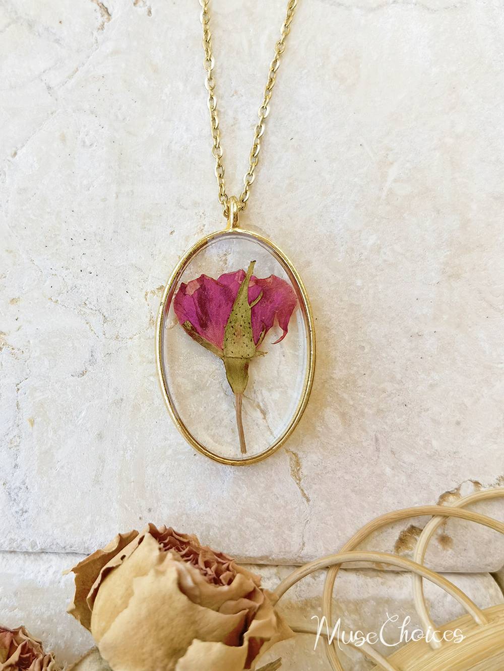 Resin Pressed Flower Necklaces - Colorful Mix Floral Set