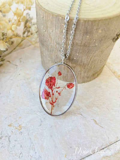 Resin Pressed Flower Necklaces - Colorful Mix Floral Set