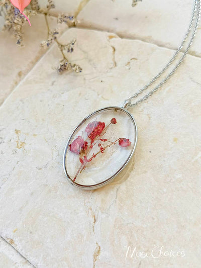 Resin Pressed Flower Necklaces - Colorful Mix Floral Set