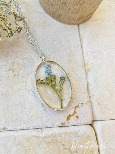 Resin Pressed Flower Necklaces - Colorful Mix Floral Set