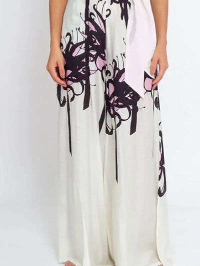 Chinese Ink Print One Piece Swimsuit Set