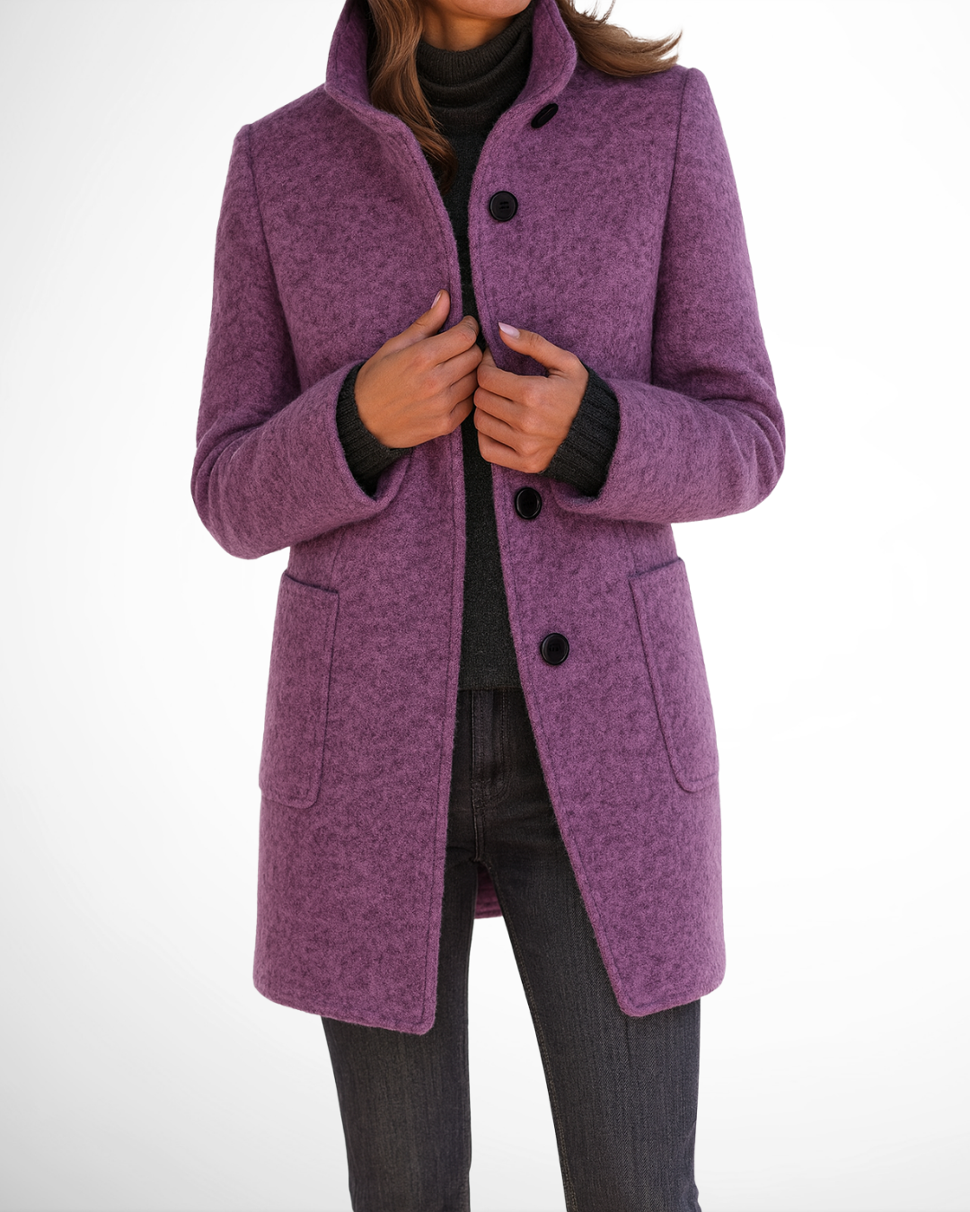 Freya | High Collar Jacket in Wool Blend