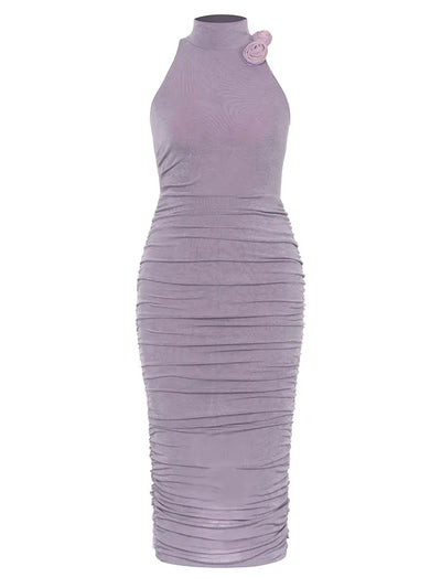 Vintage Ruched Sleeveless Gown