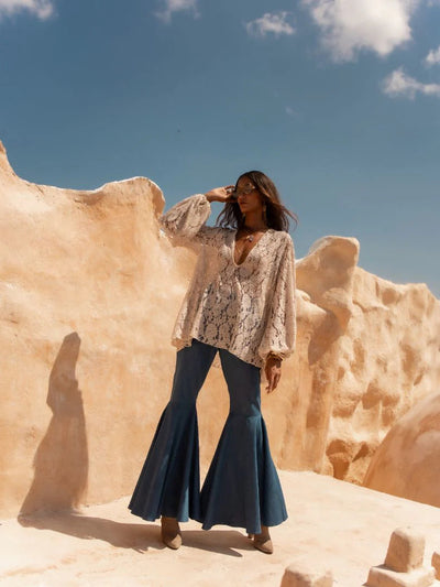 Retro Flare High-Waisted Jeans