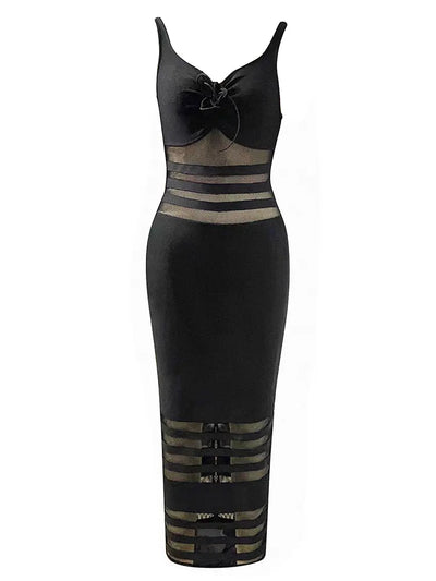 Retro Mesh Strapless Bandage Dress