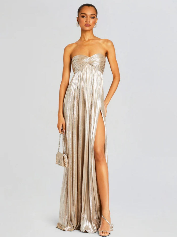 Sophisticated Knotted Slit Evening Gown