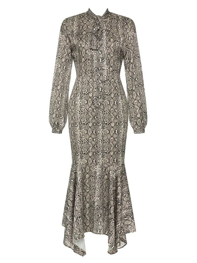 Retro Sexy Round Neck Print Dress