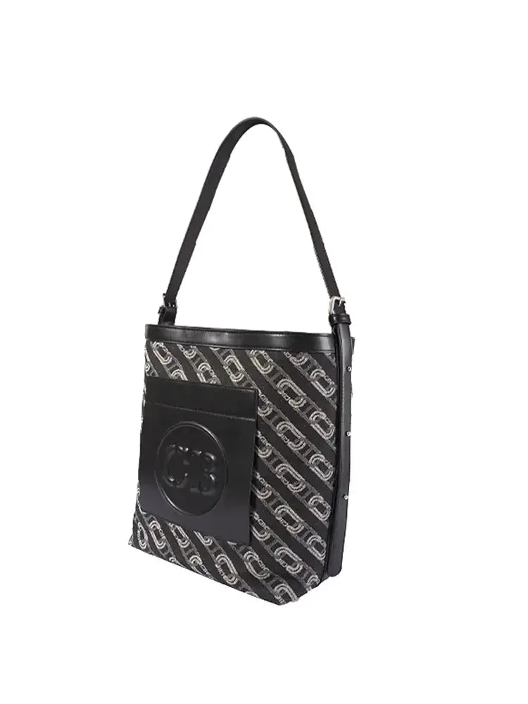 Washed Denim Commuter Crossbody Bag