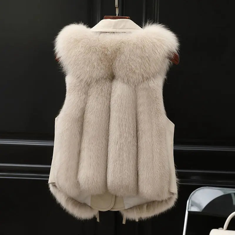 Ivory Frost Luxe Faux-Fur Vest