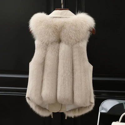 Ivory Frost Luxe Faux-Fur Vest