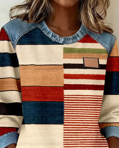 Stella | Colorful Striped Sweater with Round Neck