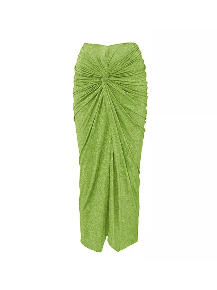 Sparkling Fabric Halter Neck Sexy Swimsuit Set