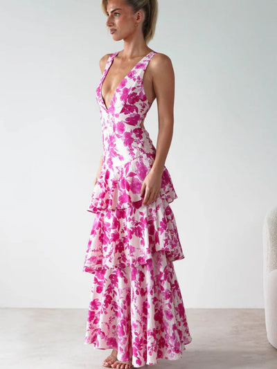 Floral V-Neck Slip Dress