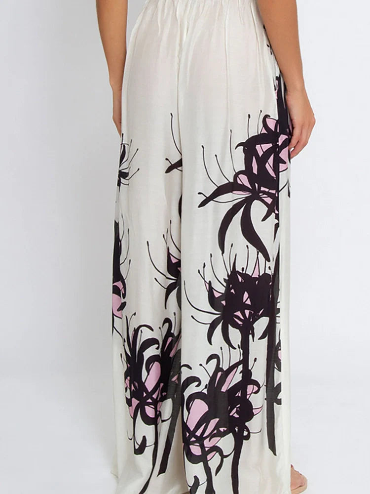 Chinese Ink Print One Piece Swimsuit Set