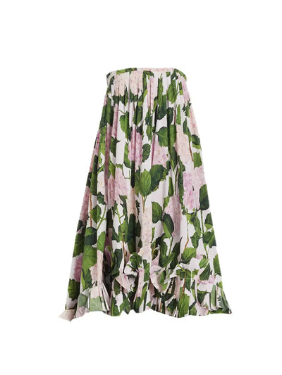 Ruffled Hydrangea Strapless Bikini Set