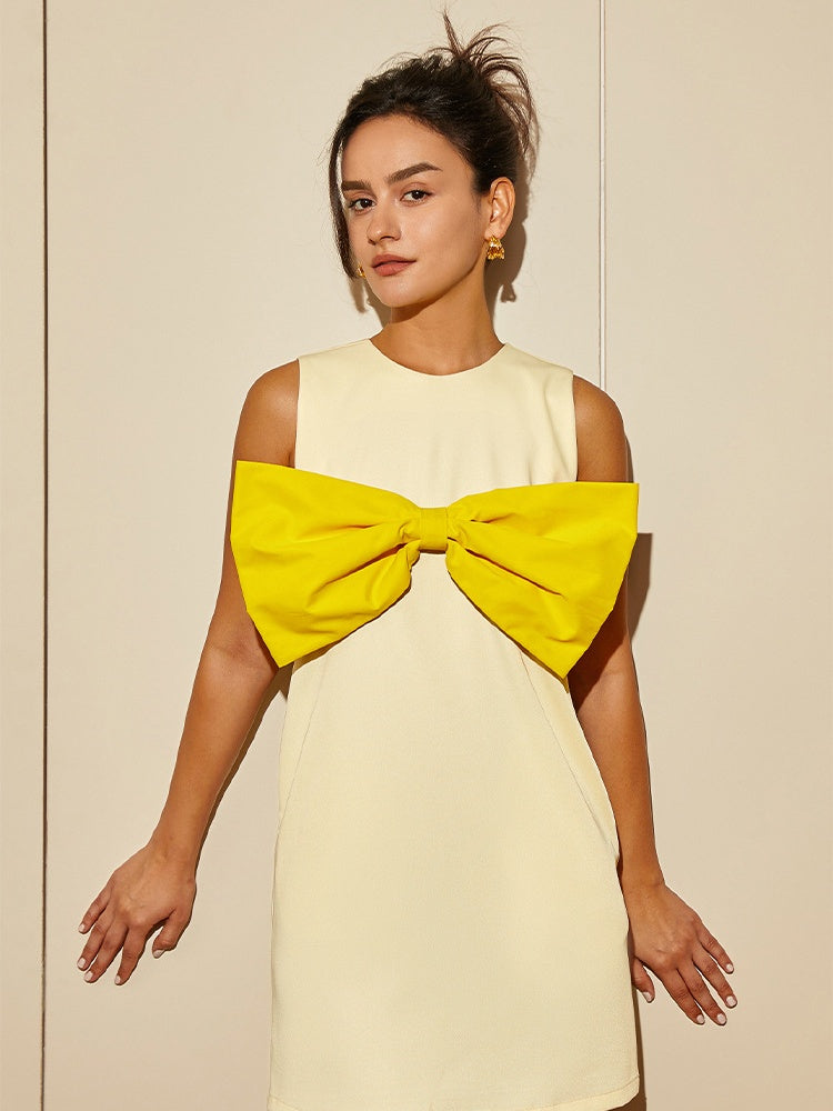 Playful  Bow-Tie Summer Midi Dress