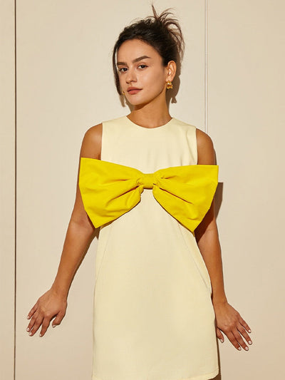 Playful  Bow-Tie Summer Midi Dress