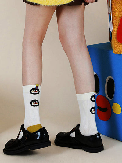 Cartoon Penguin Striped Socks