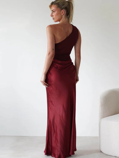 Asymmetric Neckline Sleeveless Dress