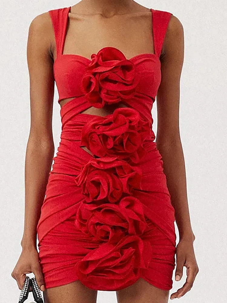 Floral Appliqué Swimsuit Set