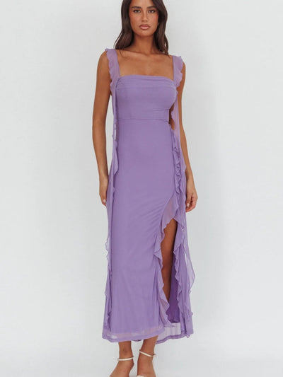 Slim Slit Sleeveless Summer Midi Dress