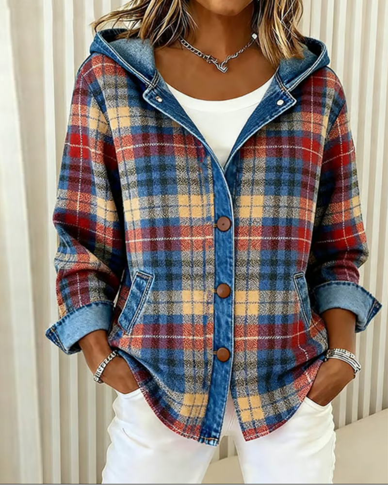 Stella® | Fashionable Checked Jacket with Hood