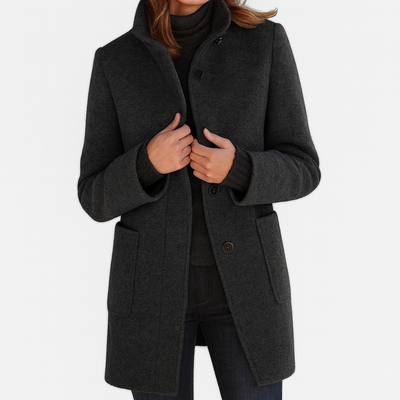 Freya | High Collar Jacket in Wool Blend