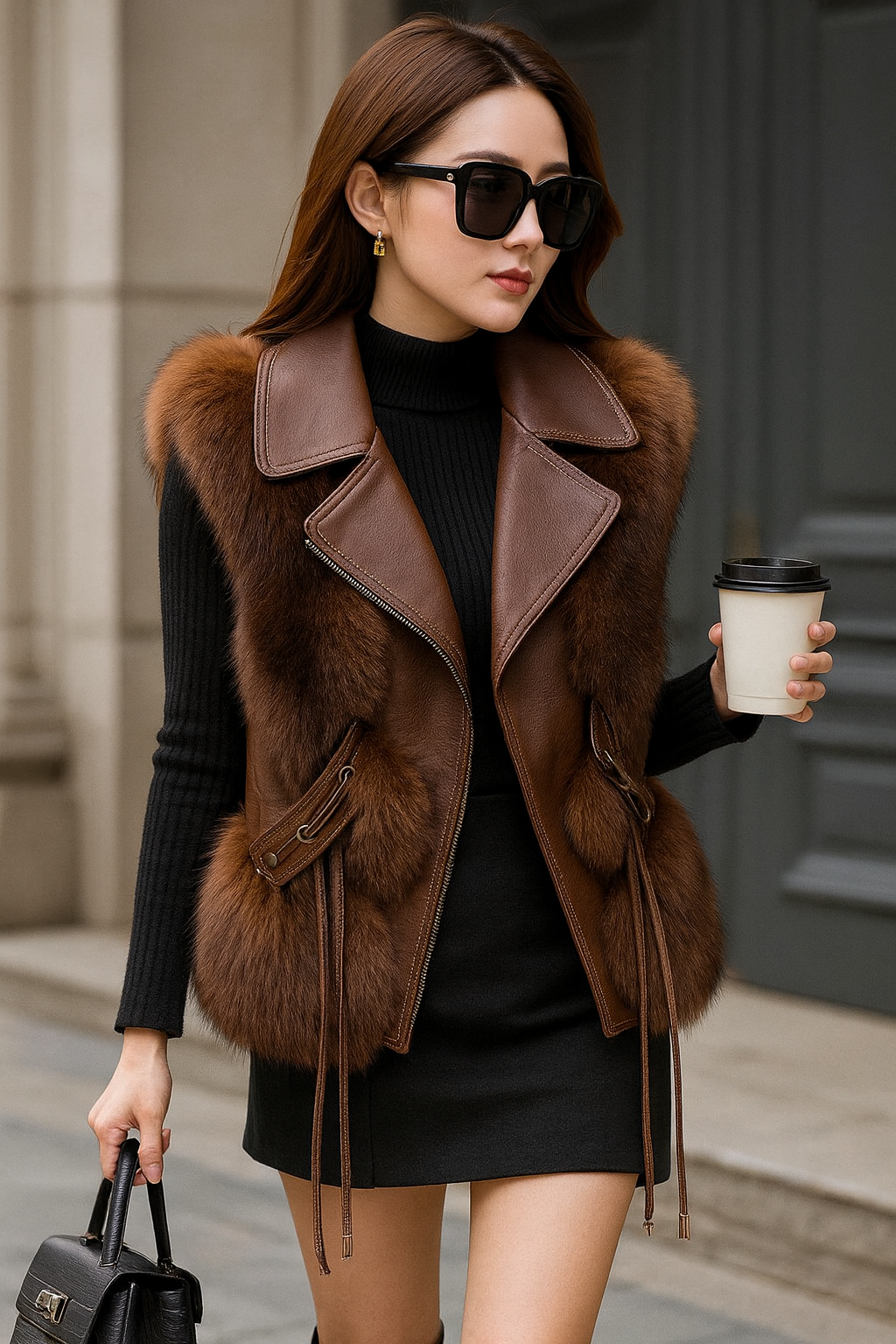 Ivory Frost Luxe Faux-Fur Vest