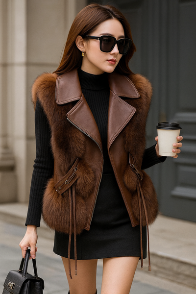 Ivory Frost Luxe Faux-Fur Vest