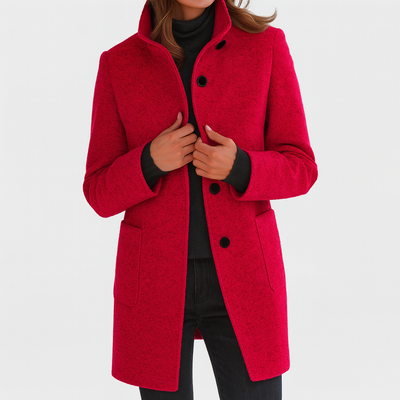 Freya | High Collar Jacket in Wool Blend