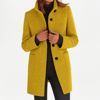 Freya | High Collar Jacket in Wool Blend