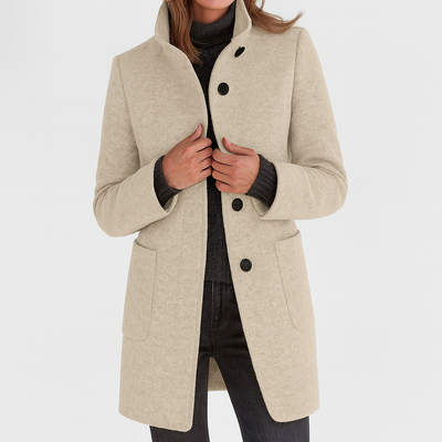 Freya | High Collar Jacket in Wool Blend