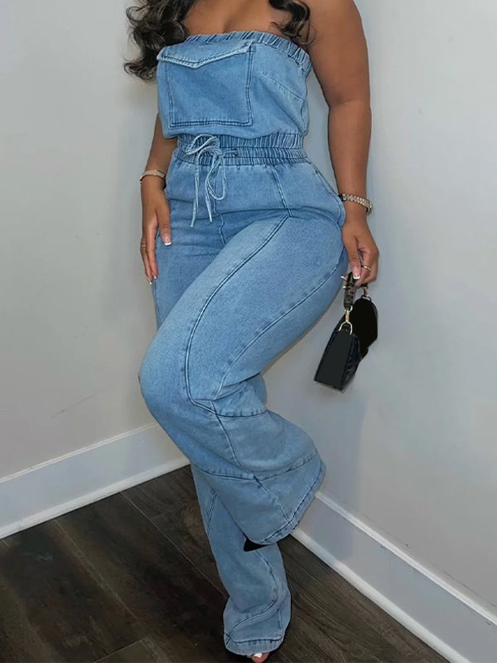 Corset Denim Jumpsuit