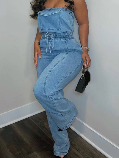 Corset Denim Jumpsuit