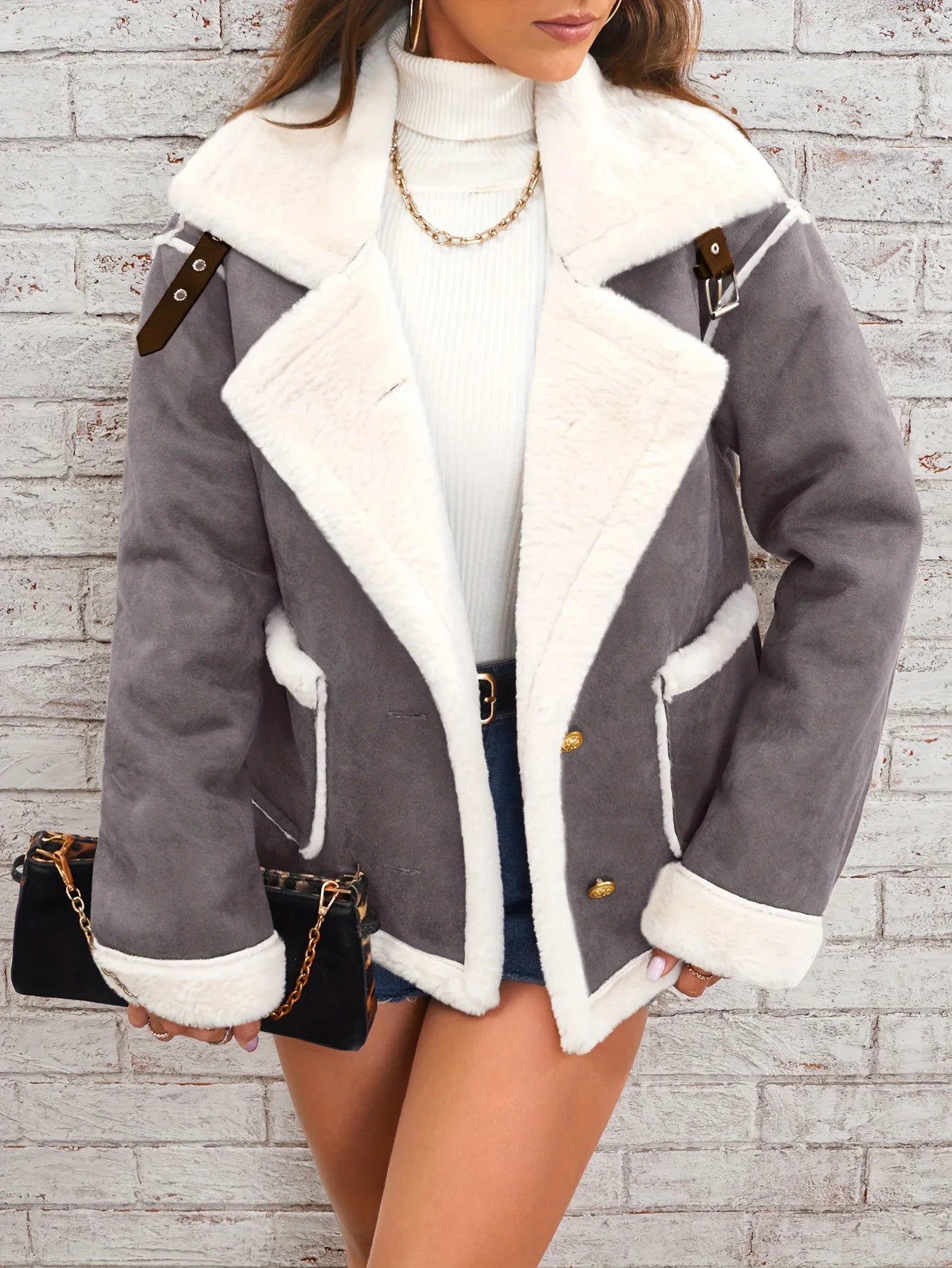 Luxe Shearling-Lined Aviator Jacket