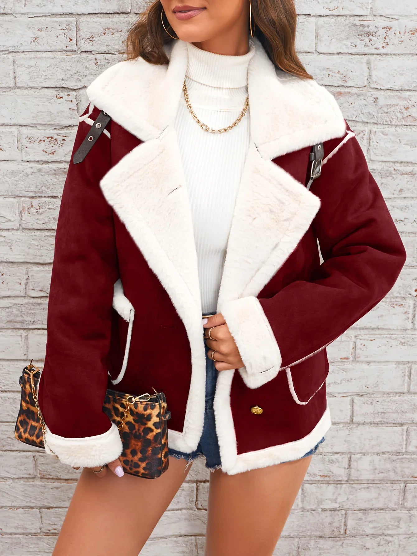 Luxe Shearling-Lined Aviator Jacket