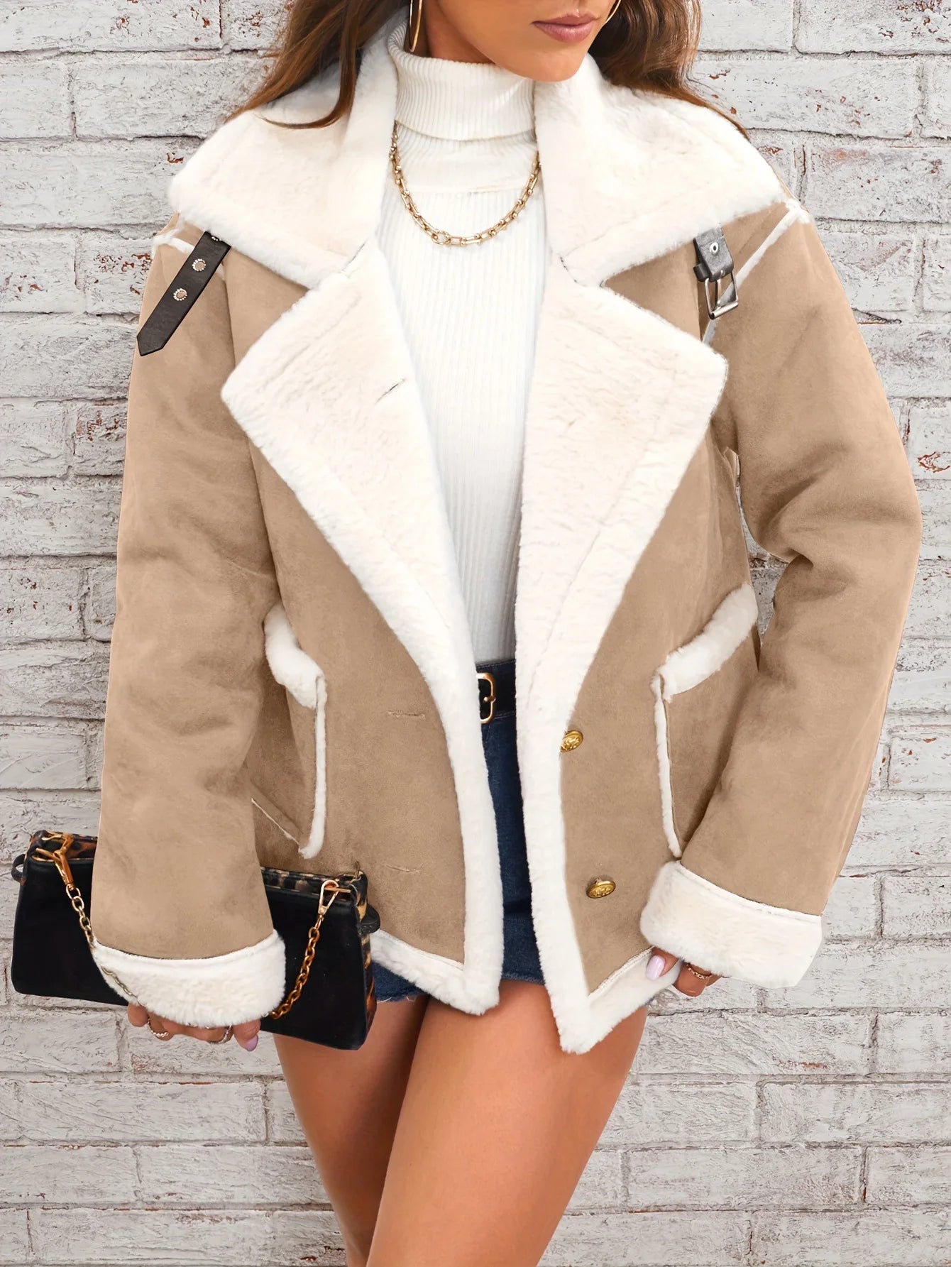 Luxe Shearling-Lined Aviator Jacket