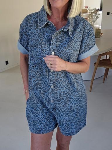 Jini Jeans Playsuit Blue Leo