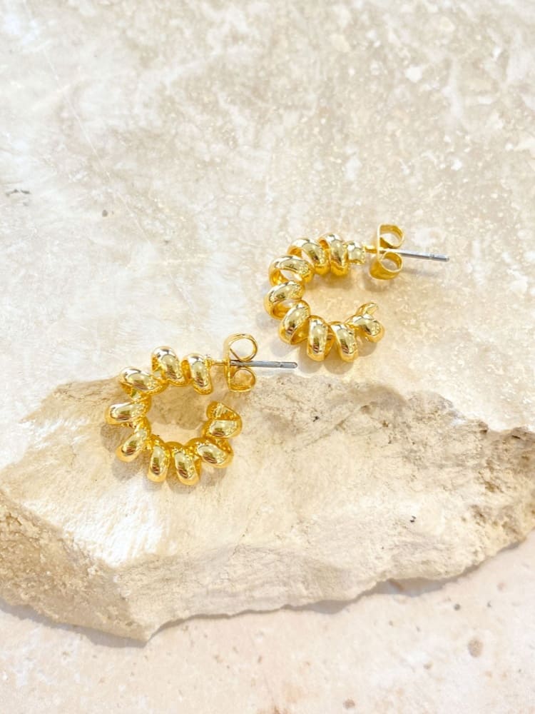 Flat Croissant Hoops Earring