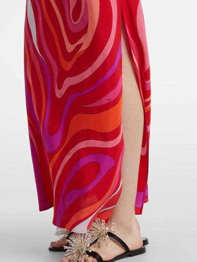 Swirl Print Maxi Dress