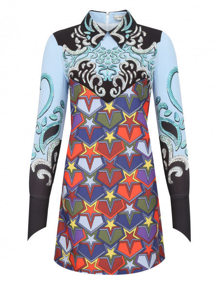 Baroque Print Shirt Dress