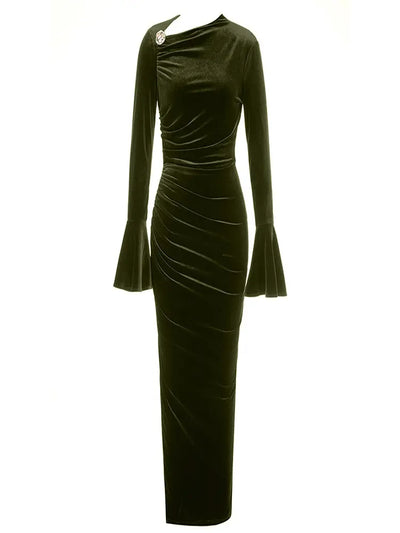 Asymmetric Neckline Fitted Dress
