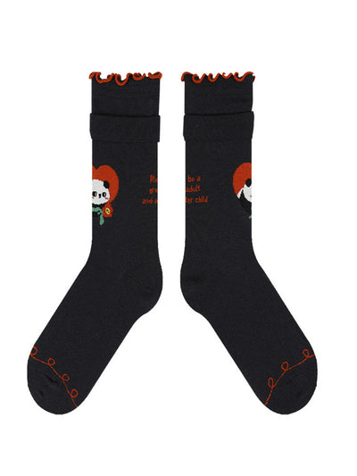 Cartoon Panda Pattern Cotton Socks
