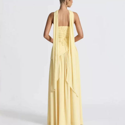 STRAPLESS SLIT DRESS