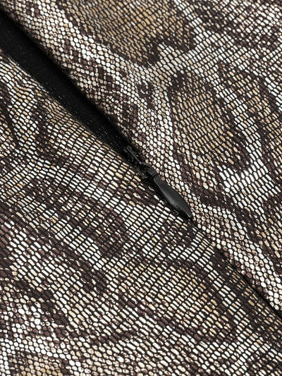 Sexy Vintage Print Glossy Waist Cut Out Dress